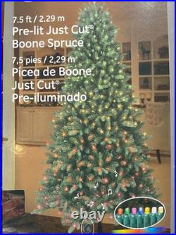 7.5 ft Pre-Lit Boone Spruce Artificial Christmas Tree with 7 Color Music Lightshow