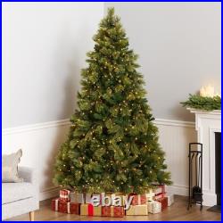 7.5 ft Pre-Lit Carolina Pine Artificial Christmas Tree, 750 Clear Lights, 1,3