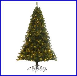 7.5 ft Pre Lit Hinged Christmas Tree 400 Pre Strung White LED Lights