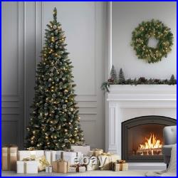 7.5 ft. Pre-Lit Oakley Hills Slim Tree with LED Lights, Plug-In