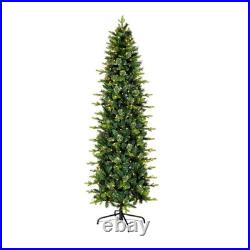 7.5 ft. Pre-Lit Prancer Fir Pencil Slim Tree with Clear Lights, Plug-In