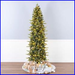 7.5 ft. Pre-Lit Prancer Fir Pencil Slim Tree with Clear Lights, Plug-In