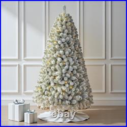 7.5 ft Pre Lit Snow Flocked Christmas Tree 350 Dual Color Lights Remote Control 7.5 ft Pre Lit Snow Flocked Christmas Tree 350 Dual Color Lights Remote Control