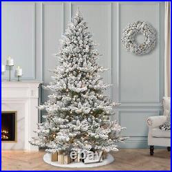 7.5 ft Pre-lit Flocked Regal Majestic Spruce Artificial Tree with 700 Clear Lights