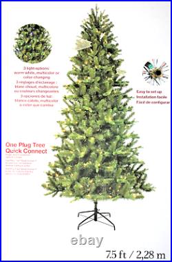 7.5-ft Pre-lit Greenville Fir Slim Artificial Tree 350 Color Changing Led Lights