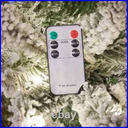 7.5-ft Pre-lit Traditional Flocked Christmas Tree Dual Lights Holiday Living NIB