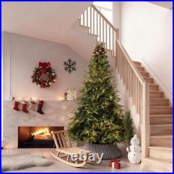 7.5 ft Prelit Artificial Christmas Tree Green Fir & 650 Lights 3280 PE&PVC Tip