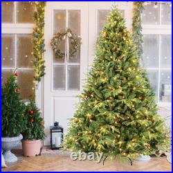 7.5 ft Prelit Artificial Christmas Tree Green Fir & 650 Lights 3280 PE&PVC Tip