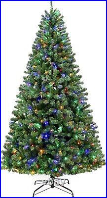 7.5 ft Prelit Artificial Christmas Tree with 450 Color Changing LED Lights Stand