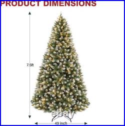 7.5 ft Prelit Christmas Tree, Artificial Christmas Tree with 350 Warm White Ligh