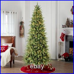 7.5 ft Prelit Pencil Christmas Tree PE/PVC Artificial Slim Xmas Tree&450Lights