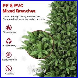 7.5 ft Prelit Pencil Christmas Tree PE/PVC Artificial Slim Xmas Tree&450Lights