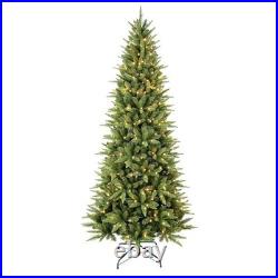 7.5 ft Prelit Pencil Christmas Tree PE/PVC Artificial Slim Xmas Tree&450Lights