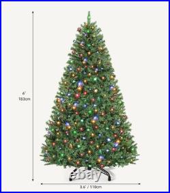 7.5ft Artificial Balsam Fir Christmas Tree Pre-Lit with Warm LED Lights