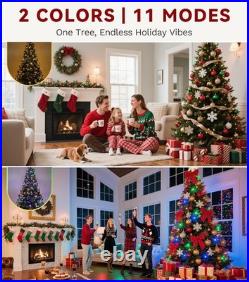 7.5ft Artificial Balsam Fir Christmas Tree Pre-Lit with Warm LED Lights