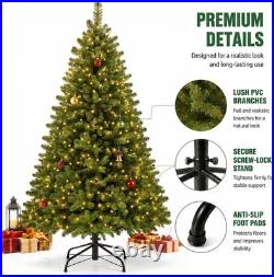 7.5ft Christmas Tree Pre-Lit Artificial Green with 1450 Branch Tip & 450 LED light