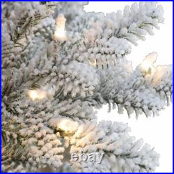 7.5ft Fir Down swept Flocked Tree Molded Tips Sure-Lit Pole with 800 UL Lights