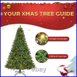 7.5ft Optic Artificial Christmas Tree Colorful Led Lights Decorations US