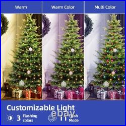 7.5ft Pre Lit Aspen Fir Christmas Tree with 1319 Branch 700 Lights Crystal Decor