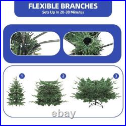 7.5ft Pre Lit Aspen Fir Christmas Tree with 1319 Branch 700 Lights Crystal Decor