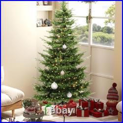 7.5ft Pre Lit Aspen Fir Christmas Tree with 1319 Branch 700 Lights Crystal Decor