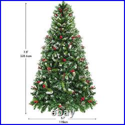 7.5ft Pre-Lit Frosted Pine Christmas Tree with 1398 Tips, 550 Lights, Pine Cones 7.5ft Pre-Lit Frosted Pine Christmas Tree with 1398 Tips, 550 Lights, Pine Cones