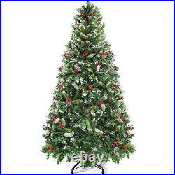 7.5ft Pre-Lit Frosted Pine Christmas Tree with 1398 Tips, 550 Lights, Pine Cones 7.5ft Pre-Lit Frosted Pine Christmas Tree with 1398 Tips, 550 Lights, Pine Cones