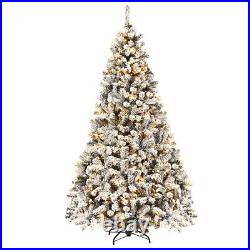 7.5ft Pre-Lit Premium Snow Flocked Hinged Artificial Christmas Tree with 450 Light