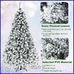 7.5ft Pre-Lit Premium Snow Flocked Hinged Artificial Christmas Tree with 450 Light