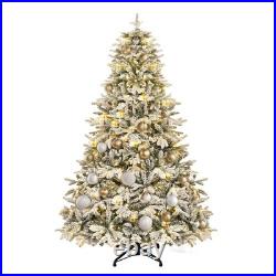7.5ft Pre-Lit Snow Flocked Christmas Tree with Remote Christmas Tree 330 Lights
