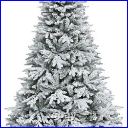 7.5ft Pre-Lit Snow Flocked Christmas Tree with Remote Christmas Tree 330 Lights