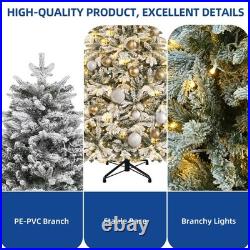 7.5ft Pre-Lit Snow Flocked Christmas Tree with Remote Christmas Tree 330 Lights