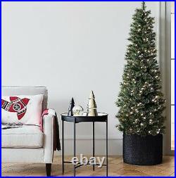 7.5ft Pre-lit Artificial Christmas Tree Slim Virginia Pine with Clear Lights
