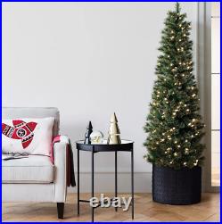 7.5ft Pre-lit Artificial Christmas Tree Slim Virginia Pine with Clear Lights NIB