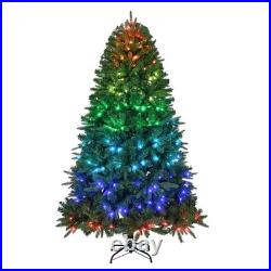 7.5ft Pre-lit LED Christmas Tree with App-Controlled RGB Lights, 2436 Tips