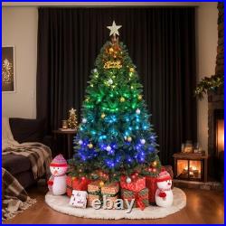 7.5ft Pre-lit LED Christmas Tree with App-Controlled RGB Lights, 2436 Tips