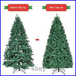 7.5ft Pre-lit PVC Christmas Fir Tree Hinged 8 Flash Mode with400 LED Light