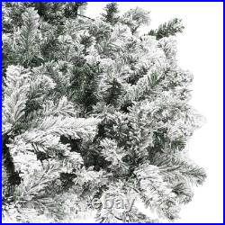 7.5ft Pre-lit Snow Flocked Pencil Christmas Tree 1000 Branches 350 Lights Remote