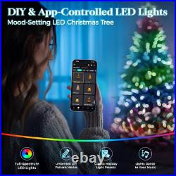 7.5ft Prelit Christmas Tree 700 LED RGBW Lights App Control Artificial Aspen Fir