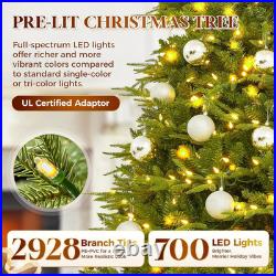7.5ft Prelit Christmas Tree 700 LED RGBW Lights App Control Artificial Aspen Fir