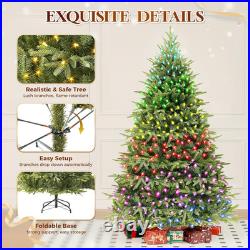 7.5ft Prelit Christmas Tree 700 LED RGBW Lights App Control Artificial Aspen Fir