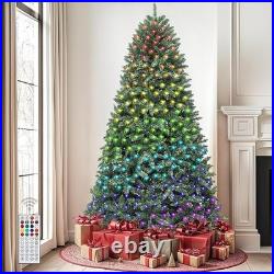 7.5ft Prelit Christmas Tree with 400 RGB Lights, Artificial Twinkling Xmas Chri