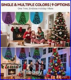 7.5ft Prelit Christmas Tree with 400 RGB Lights, Artificial Twinkling Xmas Chri