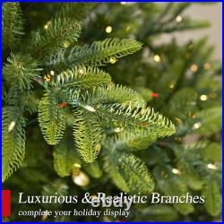 7.5ft Prelit Frasier Grande Christmas Tree 450 Twinkly LED Lights Hinged Stand