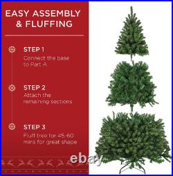 7.5ft Prelit Spruce Christmas Tree 550 Lights 1346 Tips Metal Stand Green