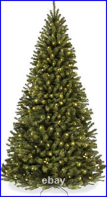 7.5ft Prelit Spruce Christmas Tree 550 Lights 1346 Tips Metal Stand Green