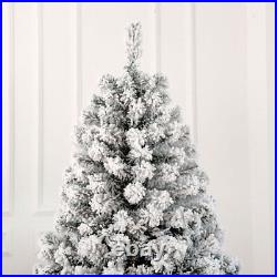7.5ft Pvc Flocking Tied Light Christmas Tree Spread Out Naturally Tree Structur