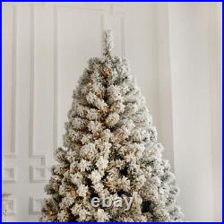 7.5ft Pvc Flocking Tied Light Christmas Tree Spread Out Naturally Tree Structur