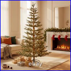 7.5ft Slim Pre-Lit Alpine Balsam Christmas Tree 170 LED Lights 10 Light Modes