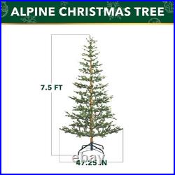 7.5ft Slim Pre-Lit Alpine Balsam Christmas Tree 170 LED Lights 10 Light Modes